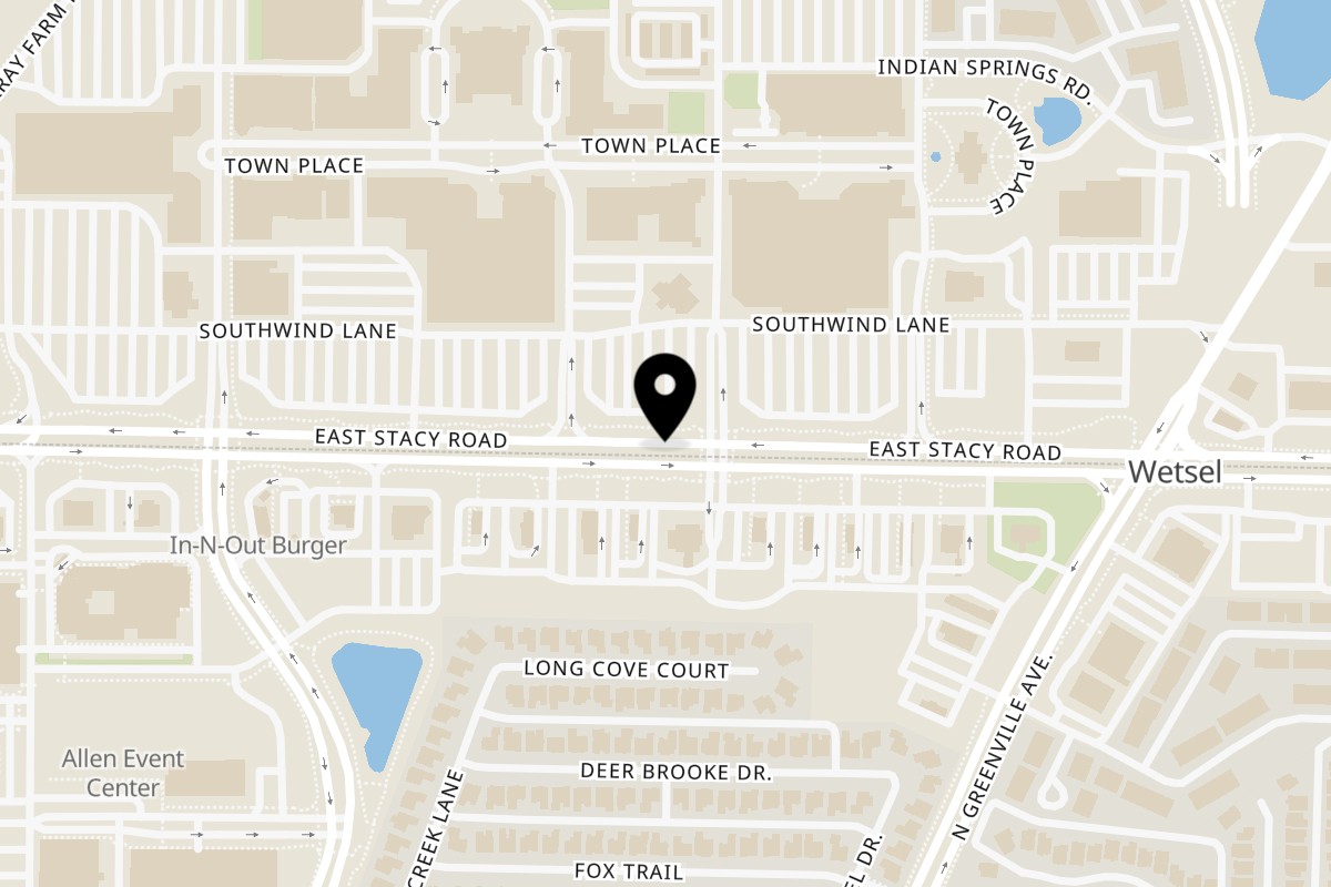 Map showing the location of Neon Cactus on 241 E Stacy Rd in Fairview